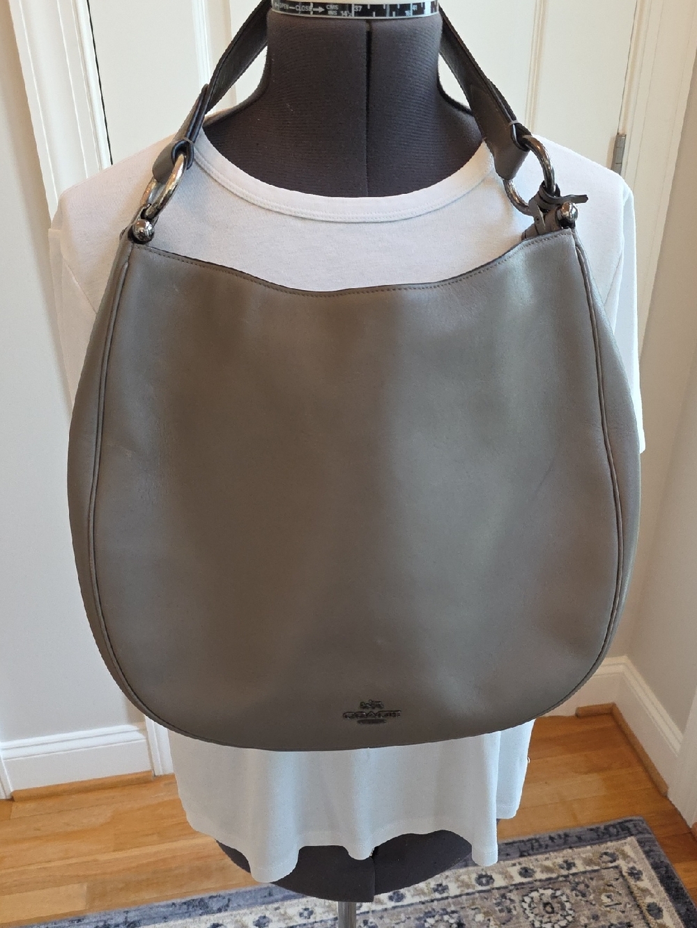 Coach Mae Hobo Leather Grey Shoulder Bag